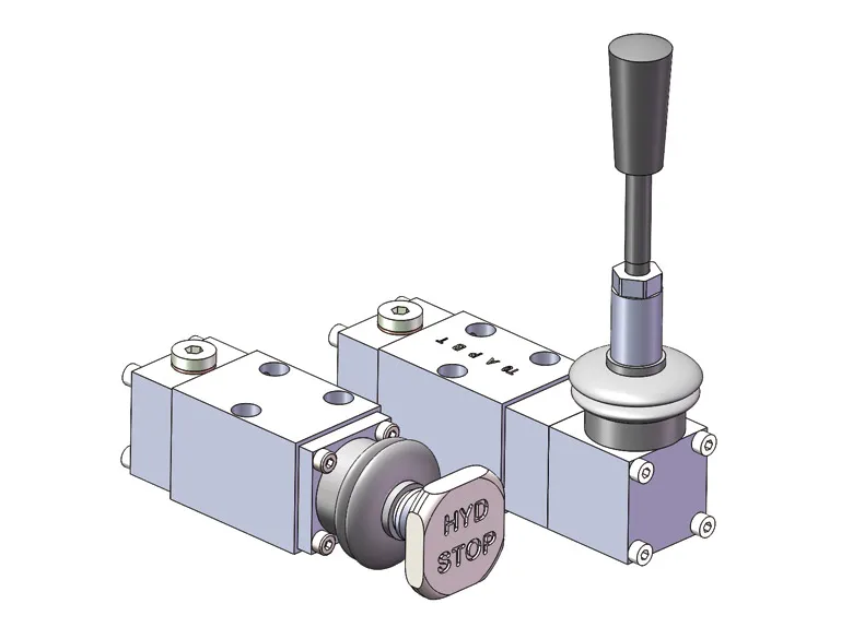 Two NG4 directional valves with different operating methods