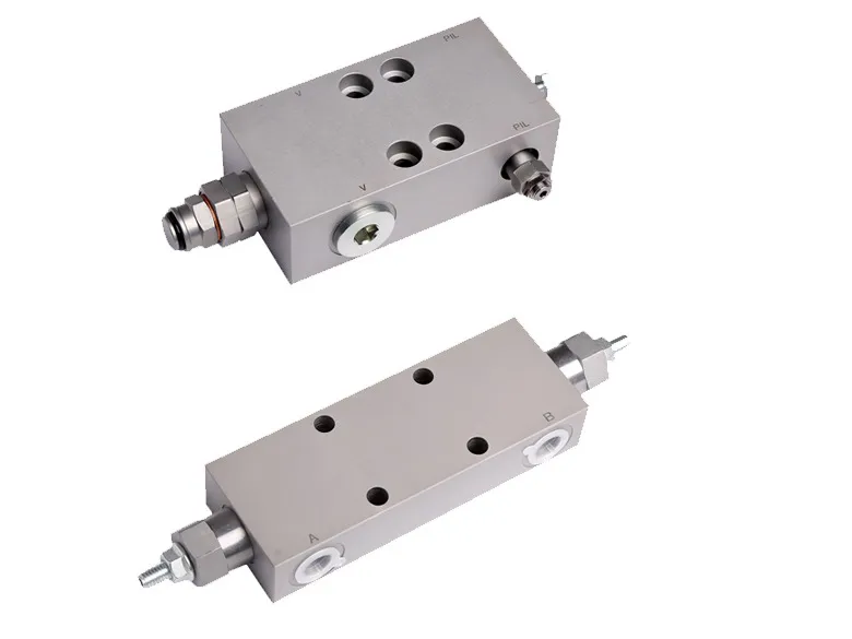 a dual-counterbalance valve and a single counterbalance valve.
