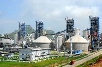 A panoramic view of a cement plant