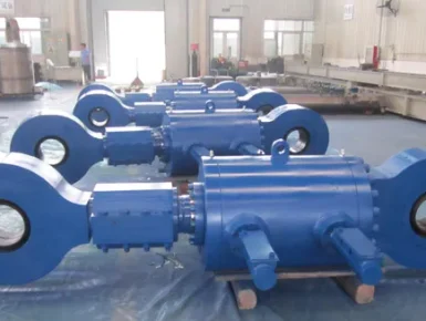Several vertical roller mill hydraulic cylinders in the manufacturing plant